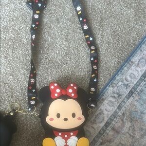 Disney Minnie Mouse Kids Crossbody Bag - Black and Red